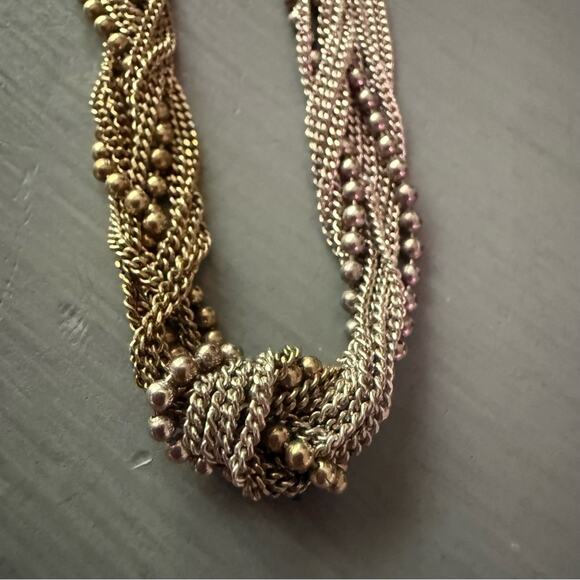 925 Sterling Silver Two Tone Multi Strand Bracelet - Picture 6 of 8